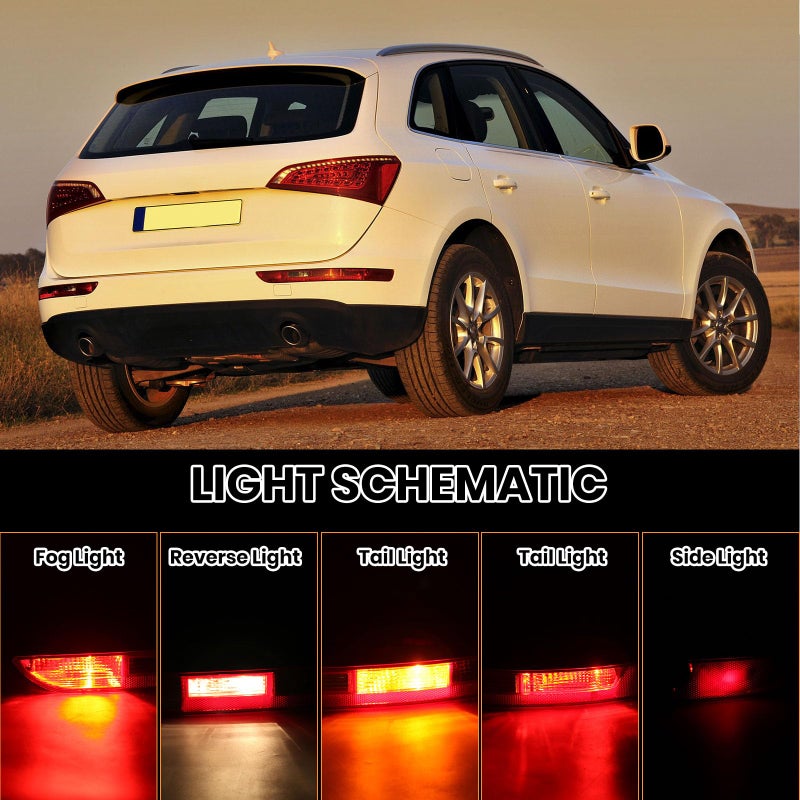 Clidr Rear Bumper Tail Light Lamp for Audi Q5 2009-2015 Rear Bumper Reflector Lower Tail Lights Replace 8R0945096 Passenger Side (Right) - Image 4